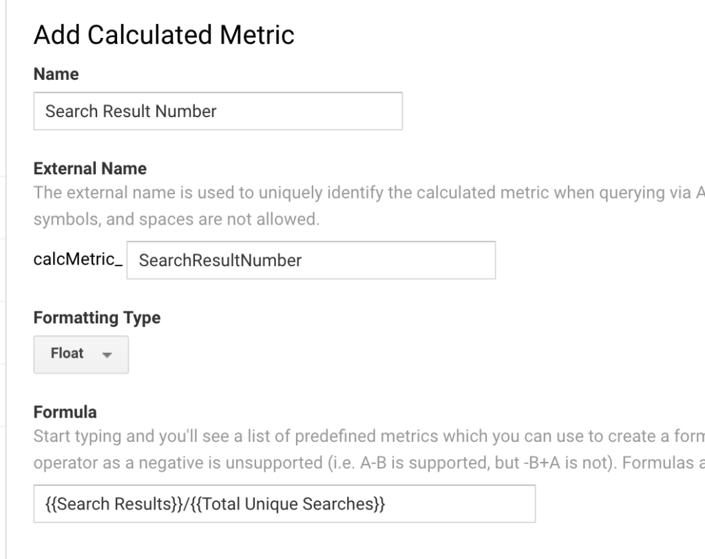 calculated metrics