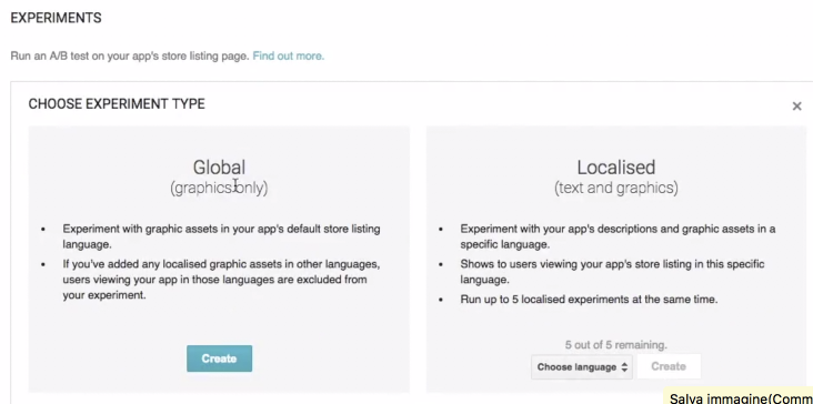 google play store listing experiments global local