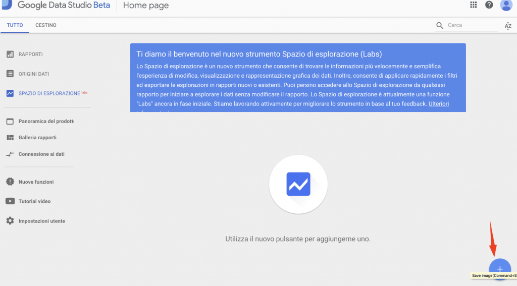 Spazio Esplorazione Google Data Studio 2