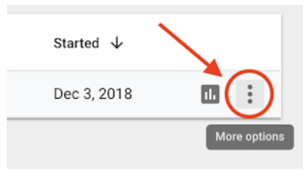 Google Optimize Management Option