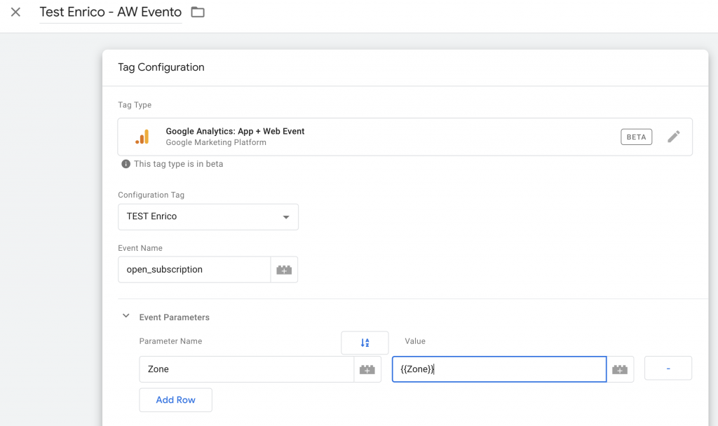 Google Analytics App and Web property GTM event