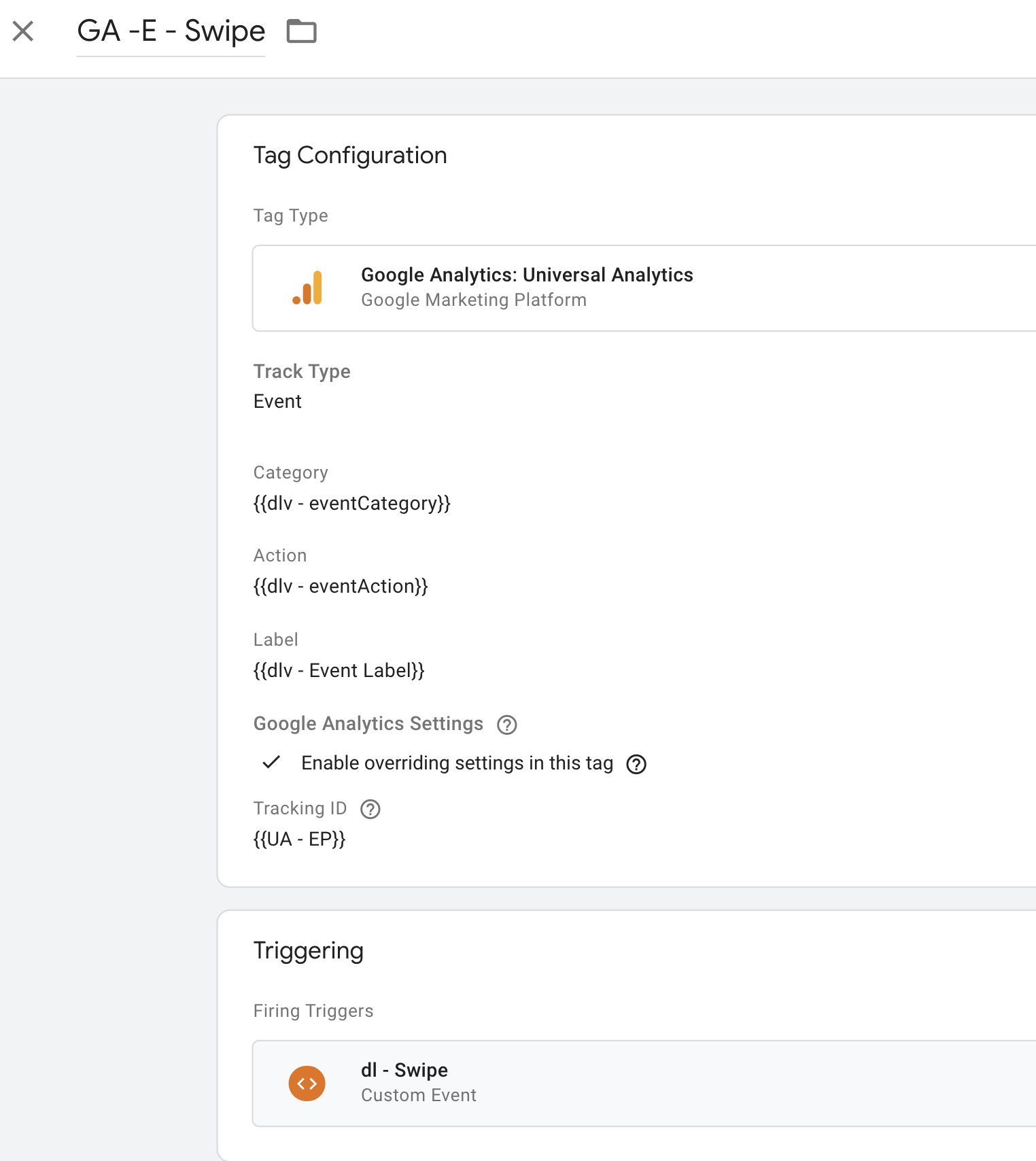 Swipe Tag Google Analytics