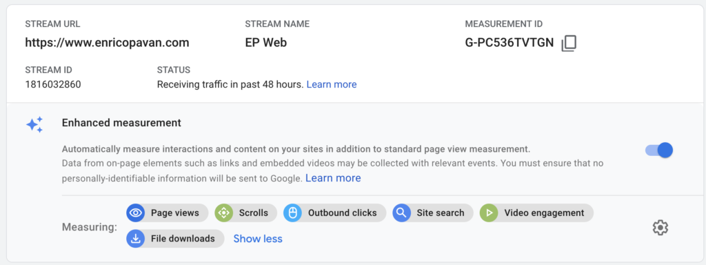 Google Analytics 4 - Enhanced Measurement