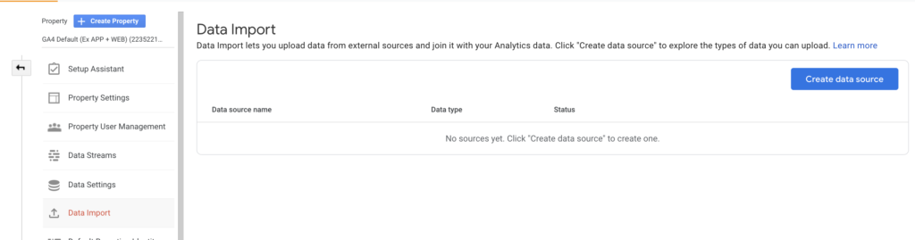 Data import GA4