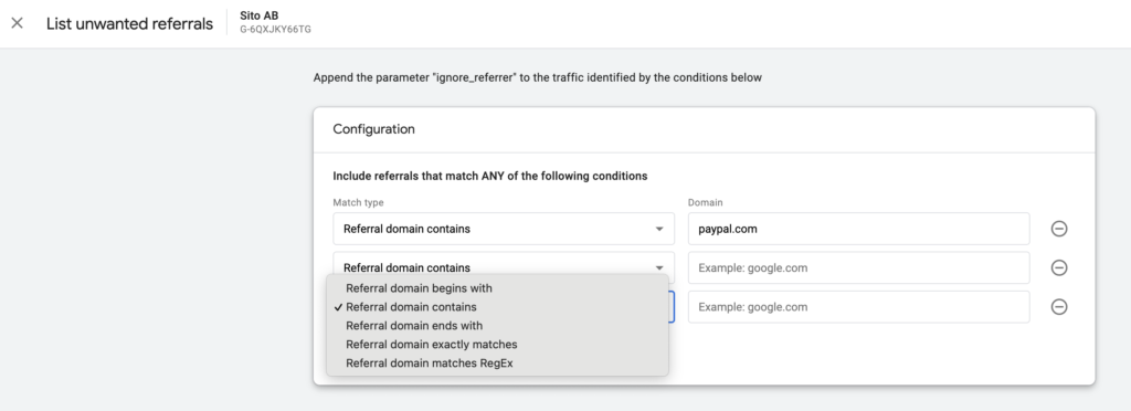 GA4 List Unwanted Referrals