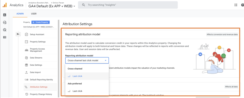 GA4 New UI - Reporting Attribution Settings