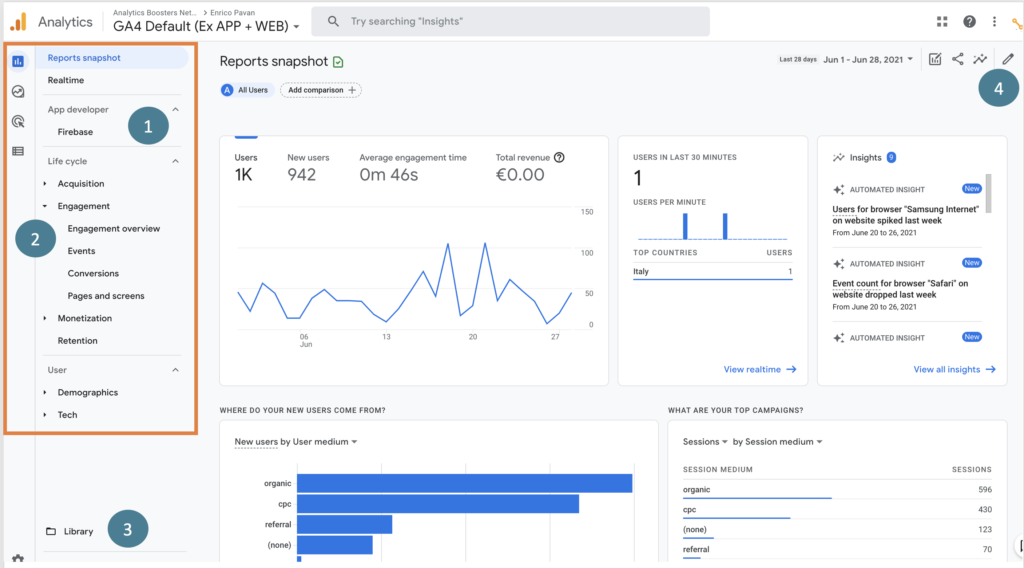 GA4 New UI - Reports