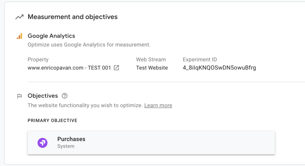 Details Google Optimize