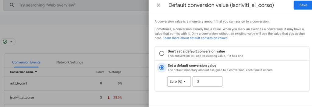 Value Convesions GA4